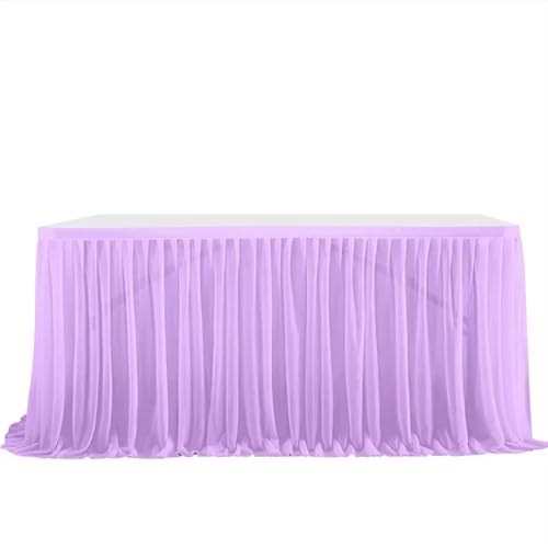 PBDEIOEOE Plissee-Tischrock Party Geburtstag Plissee Dessert Tischdecke Abdeckung Weddinging Home Tischdekoration(Purple,9FT L2.75mXH0.75m) von PBDEIOEOE