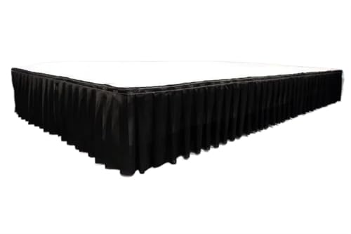 PBDEIOEOE Plissee-Tischrock Plissee Hochzeit Hintergrund Vorhänge Tisch Cothes for Geburtstag Bankett Stageing Event Party(Black,H50cm x L300cm) von PBDEIOEOE