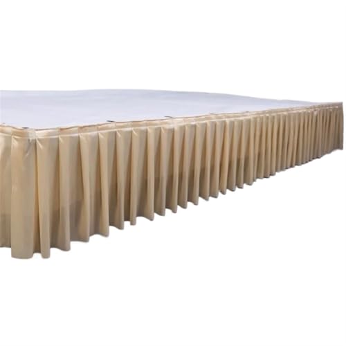 PBDEIOEOE Plissee-Tischrock Plissee Hochzeit Hintergrund Vorhänge Tisch Cothes for Geburtstag Bankett Stageing Event Party(Champagne,H35cm x L300cm) von PBDEIOEOE