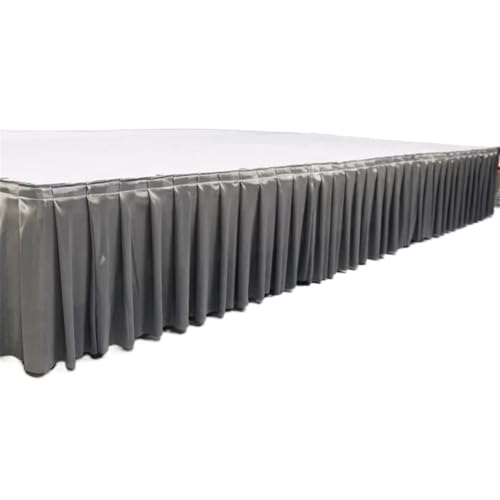 PBDEIOEOE Plissee-Tischrock Plissee Hochzeit Hintergrund Vorhänge Tisch Cothes for Geburtstag Bankett Stageing Event Party(Grey,H50cm x L300cm) von PBDEIOEOE