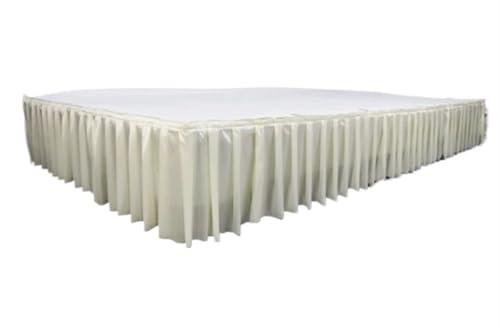 PBDEIOEOE Plissee-Tischrock Plissee Hochzeit Hintergrund Vorhänge Tisch Cothes for Geburtstag Bankett Stageing Event Party(Milky White,H35cm x L300cm) von PBDEIOEOE