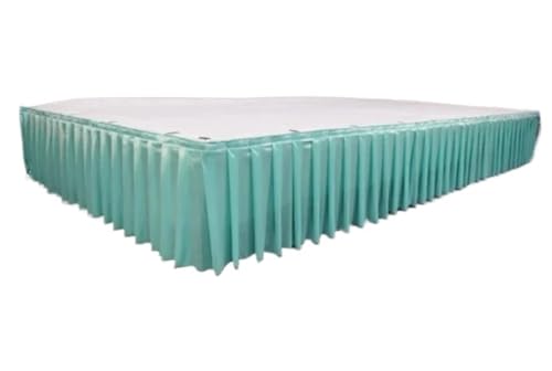 PBDEIOEOE Plissee-Tischrock Plissee Hochzeit Hintergrund Vorhänge Tisch Cothes for Geburtstag Bankett Stageing Event Party(Mint Green,H35cm x L300cm) von PBDEIOEOE