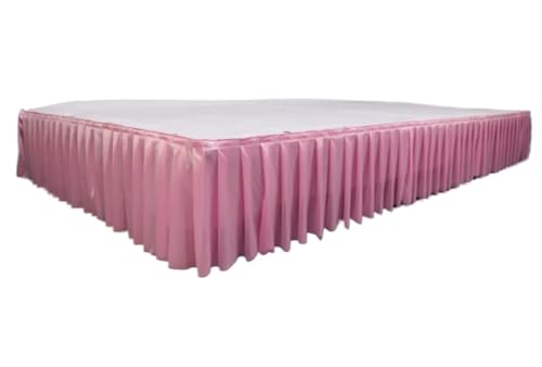 PBDEIOEOE Plissee-Tischrock Plissee Hochzeit Hintergrund Vorhänge Tisch Cothes for Geburtstag Bankett Stageing Event Party(Pink,H35cm x L300cm) von PBDEIOEOE