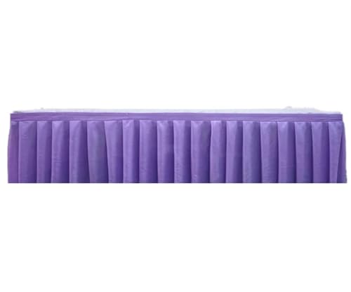 PBDEIOEOE Plissee-Tischrock Plissee Hochzeit Hintergrund Vorhänge Tisch Cothes for Geburtstag Bankett Stageing Event Party(Purple,H50cm x L300cm) von PBDEIOEOE