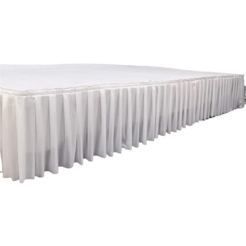 PBDEIOEOE Plissee-Tischrock Plissee Hochzeit Hintergrund Vorhänge Tisch Cothes for Geburtstag Bankett Stageing Event Party(White,H50cm x L300cm) von PBDEIOEOE
