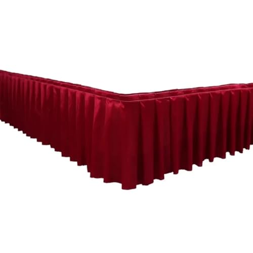 PBDEIOEOE Plissee-Tischrock Plissee Hochzeit Hintergrund Vorhänge Tisch Cothes for Geburtstag Bankett Stageing Event Party(Wine Red,H35cm x L300cm) von PBDEIOEOE