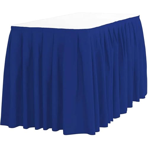 PBDEIOEOE Plissee-Tischrock Polyester Bankett Rechteck Tischdecke Skirting for Hochzeit Event Party Hotel Dekoration(Blue) von PBDEIOEOE