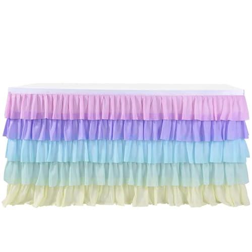 PBDEIOEOE Plissee-Tischrock Tüll Tutu Tischdecke Geschirr for Geburtstagsfeier Dekorationen Bankett Hochzeit Home Party Tisch Suppliesa(1,6FT 77x183cm) von PBDEIOEOE