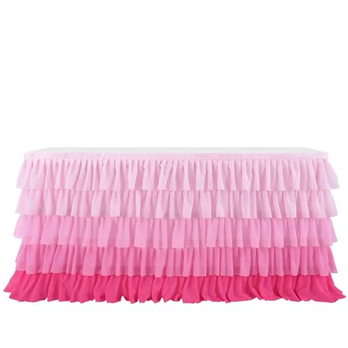 PBDEIOEOE Plissee-Tischrock Tüll Tutu Tischdecke Geschirr for Geburtstagsfeier Dekorationen Bankett Hochzeit Home Party Tisch Suppliesa(3,9FT 77X275cm) von PBDEIOEOE