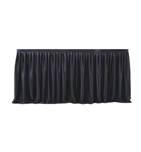 PBDEIOEOE Plissee-Tischrock Weiß for rechteckige Tische, Falten mit plissierten Rüschen for Party, Hochzeit, Geburtstag(Black,6ft(H78cm L183cm)) von PBDEIOEOE