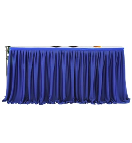 PBDEIOEOE Plissee-Tischrock Weiß for rechteckige Tische, Falten mit plissierten Rüschen for Party, Hochzeit, Geburtstag(Blue,9ft(H78cm L275cm)) von PBDEIOEOE