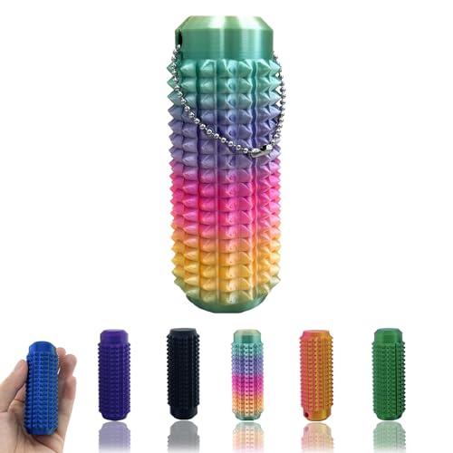 Little Ouchies Fidget Mini-Fidget-Spielzeug, Taschenspielzeug, stacheliger Grippie-Stim-Schlüsselanhänger, belüfteter Schlüsselanhänger für Angstlinderung, positiv, Schmerz-Fidget, Regenbogen von PBFELY