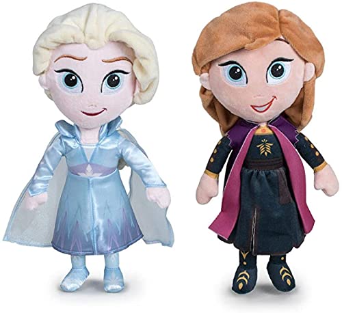 Disney - Frozen Pack 2 Plüsch 11'81"/30cm Prinzessinnen Die Eiskönigin - Völlig Unverfroren - ELSA + Anna Qualität super Soft von ESSGES