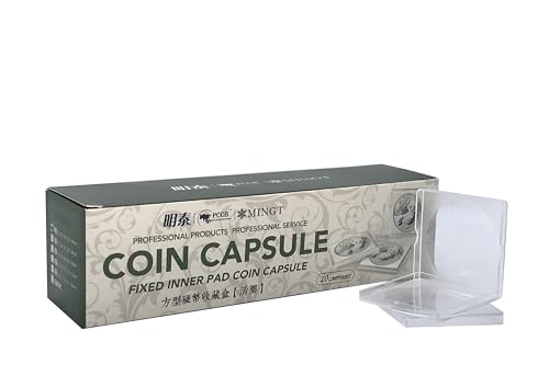 PCCB MINGT 20PCS Typ E Quadratische Münze Kapsel mit Weiß Einstellbare Innere Pad Münze Halter Acryl Vitrine Für Münzsammlung Und Lieferungen von PCCB MINGT