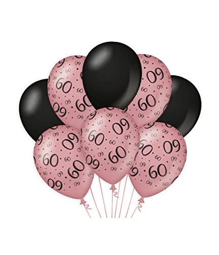 PD-Party 7023413 Classy Party Luftballons | Natürliche Rubber (Latex) | Geburtstag Feier Partei Dekoration - 60, Packung von 8, Rose/Schwarz, 30cm Länge x 30cm Breite x 30cm Höhe von PD-Party