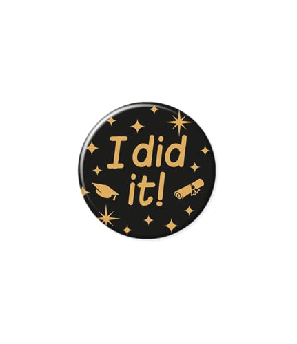 PD-Party 60147134 Classy Party Badge | Partei Abzeichen - I did it, Gold/Schwarz, 5.5cm Länge x 5.5cm Breite x 0.5cm Höhe von PD-Party