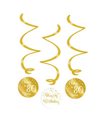 PD-Party 7023111 Swirl Dekoration | Elegant Stil | Hängende Dekoration - 80, Gold/Weiß, 14cm Länge x 14cm Breite x 70cm Höhe PD-Party 7023111 Swirl Dekoration | Elegant Stil | Hängende Dekoration - 80, Gold/Weiß, 14cm Länge x 14cm Breite x 70cm Höhe von PD-Party