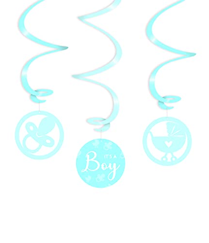 PD-Party 7023302 Swirl Dekoration | Elegant Stil | Hängende Dekoration - It’s a boy, 14cm Länge x 14cm Breite x 70cm Höhe PD-Party 7023302 Swirl Dekoration | Elegant Stil | Hängende Dekoration - It’s a boy, 14cm Länge x 14cm Breite x 70cm Höhe von PD-Party