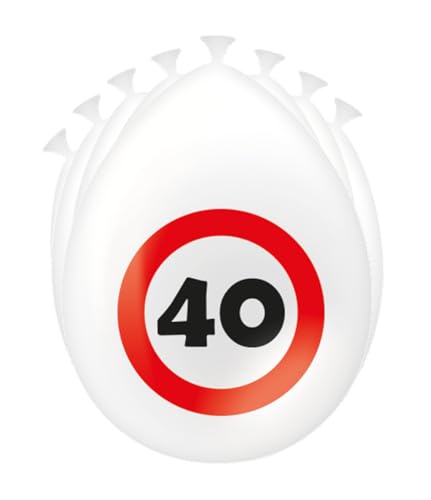 PD-Party 7032406 Partei Dekoration Verkehr Zeichen Ballons | Geburtstag Feier | Verkehr Zeichen – 40, Pack von 8, Mehrfarben, 30cm Länge x 30cm Breite x 30cm Höhe von PD-Party