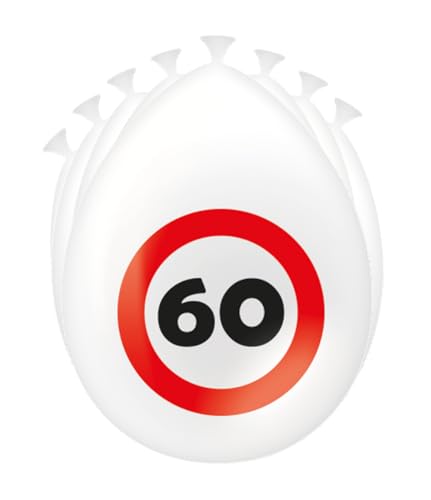 PD-Party 7032408 Partei Dekoration Verkehr Zeichen Ballons | Geburtstag Feier | Verkehr Zeichen – 60, Pack von 8, Mehrfarben, 30cm Länge x 30cm Breite x 30cm Höhe von PD-Party