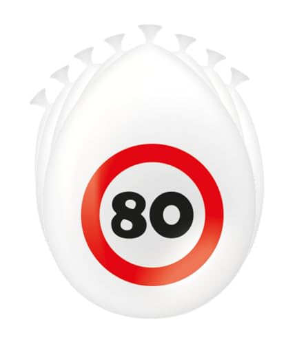 PD-Party 7032412 Partei Dekoration Verkehr Zeichen Ballons | Geburtstag Feier | Verkehr Zeichen – 80, Pack von 8, Mehrfarben, 30cm Länge x 30cm Breite x 30cm Höhe von PD-Party