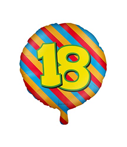 PD-Party 7042118 Happy Folie Luftballons | Festliche Feier | Partei Dekorationen - 18 Jahre, Mehrfarbig, 46cm Länge x 46cm Breite x 46cm Höhe PD-Party 7042118 Happy Folie Luftballons | Festliche Feier | Partei Dekorationen - 18 Jahre, Mehrfarbig, 46cm Länge x 46cm Breite x 46cm Höhe von PD-Party