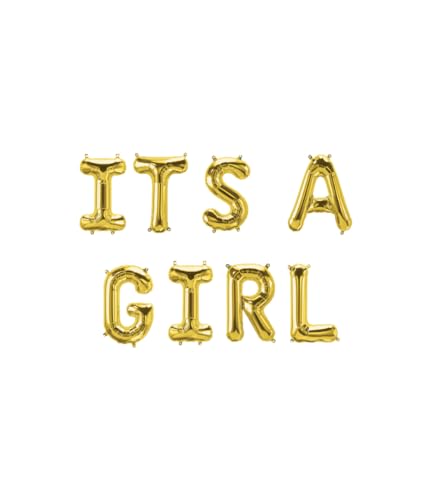 PD-Party 7100022 Folien Ballons Bausatz | Party Balloons | Geburtstag Thema Feier – It's a Girl, Gold, 190cm Länge x 40cm Breite x 7.5cm Höhe PD-Party 7100022 Folien Ballons Bausatz | Party Balloons | Geburtstag Thema Feier – It's a Girl, Gold, 190cm Länge x 40cm Breite x 7.5cm Höhe von PD-Party
