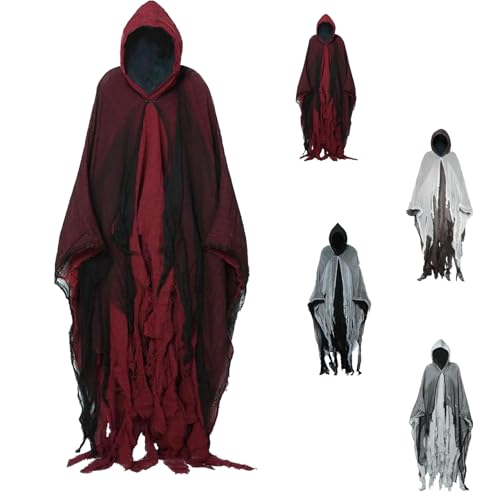 PDDBKTEI Halloween Umhang Erwachsen, Halloween Kapuze Umhang, Rollenspiel KostüM Zerfetzten Umhang, Horror Zerrissene Umhang, Verwendet FüR Rollenspiele Partys von PDDBKTEI