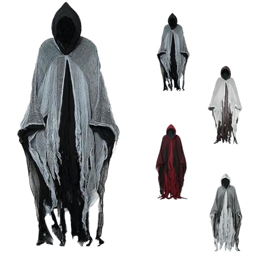 PDDBKTEI Halloween Umhang Erwachsen, Halloween Kapuze Umhang, Rollenspiel KostüM Zerfetzten Umhang, Horror Zerrissene Umhang, Verwendet FüR Rollenspiele Partys von PDDBKTEI