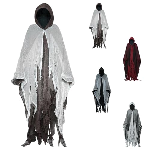 PDDBKTEI Halloween Umhang Erwachsen, Halloween Kapuze Umhang, Rollenspiel KostüM Zerfetzten Umhang, Horror Zerrissene Umhang, Verwendet FüR Rollenspiele Partys von PDDBKTEI