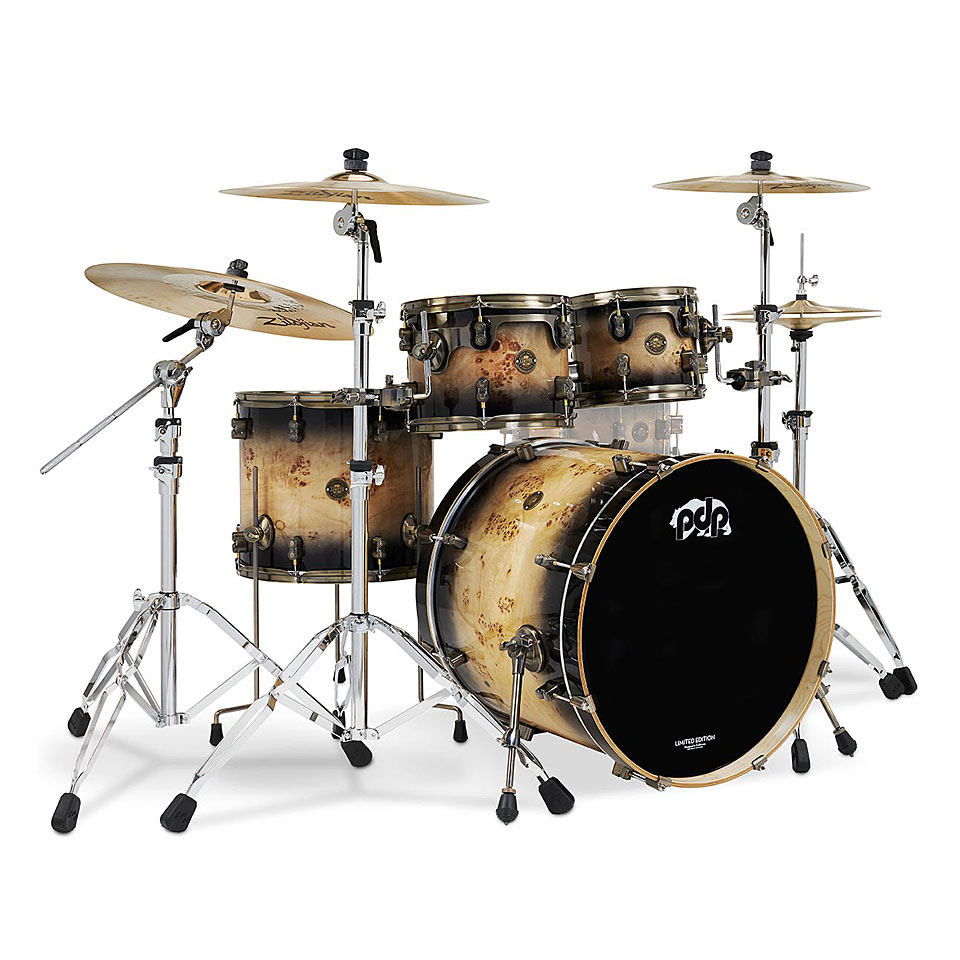 pdp Concept Mapa Burl to Black Burst Lacquer 22" Limited Shell Set von PDP