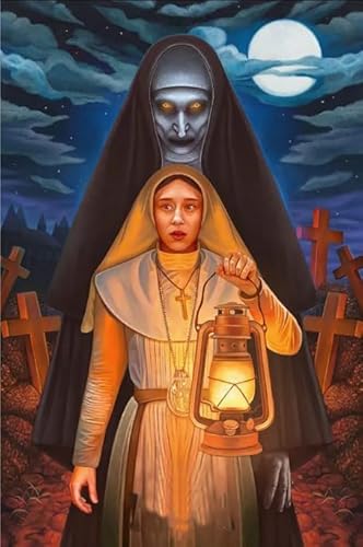 PDSYUCHEN 1000 Stück ，Difficult Puzzle ，Horror Film The Nuns Poster, Spiele Zur Stressreduzierung Für Die Ganze Familie ，Heraus for Derungs Spiel Für Erwachsene Gifts - Jw102Th von PDSYUCHEN