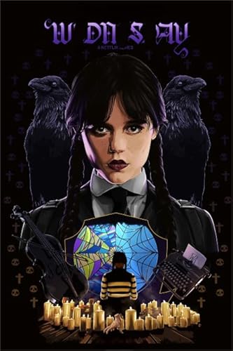 PDSYUCHEN 1000 Stück Puzzle - Difficult Puzzle - Classic Horror Movie Wednesdays Poster - Personalisiertes Challenge-Spielzeug Für Erwachsene Gifts - Jw150Th von PDSYUCHEN