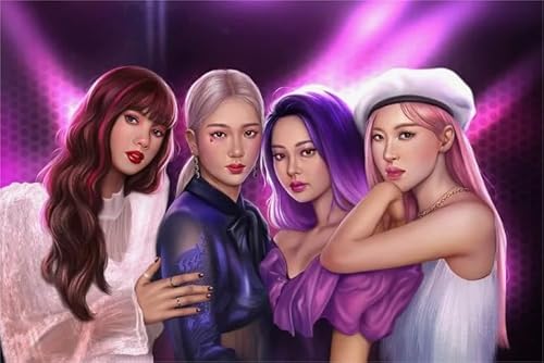 PDSYUCHEN 1000 Teile - Bunt Fun Puzzle - Poster - Gifts - Korea Group Band Blackpinks Art Bilder - Spiele Zur Stressreduktion In Der Familie - Home Decoration - Tz240Kj von PDSYUCHEN