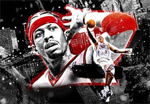 PDSYUCHEN 1000 Teile - Difficult Puzzle - Poster - Gifts - Basketball Player Iversons - Puzzle-Spielzeug Mit Postern Zum Stressabbau Für Erwachsene - Tz19Kj von PDSYUCHEN