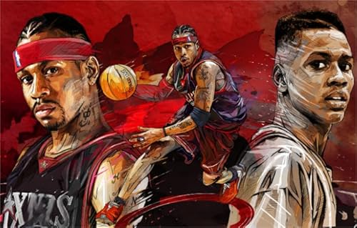 PDSYUCHEN 1000 Teile - Difficult Puzzle - Poster - Gifts - Basketball Player Iversons - Puzzle-Spielzeug Mit Postern Zum Stressabbau Für Erwachsene - Tz21Kj von PDSYUCHEN