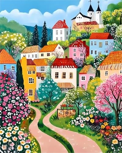 PDSYUCHEN Colourful,Irregular 1000 Stück,Difficult Puzzle,Gardens Cottages Abstract Art Oil Painting ，Puzzle Spielzeug Zum Stressabbau Für Erwachsene Und Familien Gifts - Jw48Th von PDSYUCHEN
