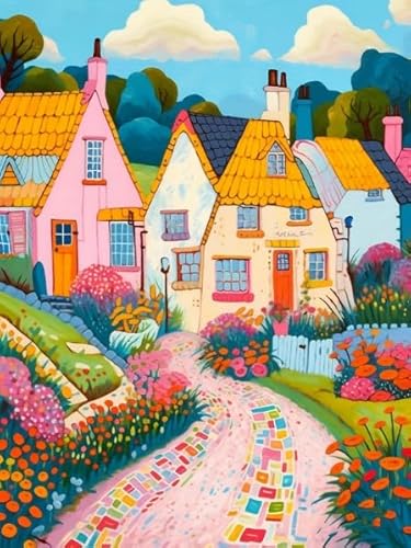 PDSYUCHEN Colourful,Irregular 1000 Stück,Difficult Puzzle,Gardens Cottages Abstract Art Oil Painting ，Puzzle Spielzeug Zum Stressabbau Für Erwachsene Und Familien Gifts - Jw51Th von PDSYUCHEN