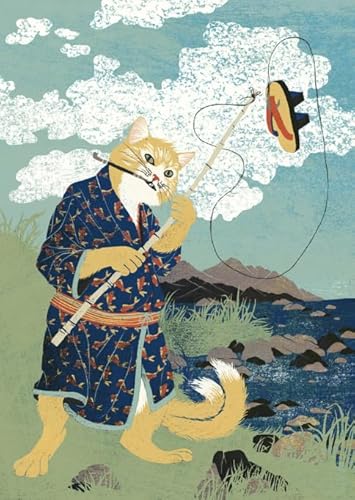 PDSYUCHEN Difficult Puzzle ，1000 Stück Puzzles,Kimonos Cat Vintage Art Painting ，Heraus for Derungs Spiel Für Erwachsene ， Personalisiertes Spielzeug Für Erwachsene Gifts - Jw74Th von PDSYUCHEN