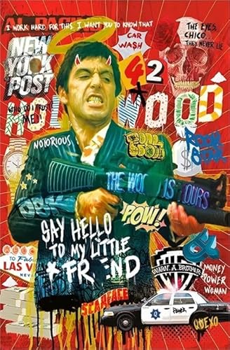 PDSYUCHEN Puzzle 1000 Teile ，Bunt Puzzle ，Poster ，Gifts ，Classic Film Scarfaces Art Painting ，Personalisierte Heraus for Derungs -Spielzeuge Für Erwachsene - Tz304Kj von PDSYUCHEN