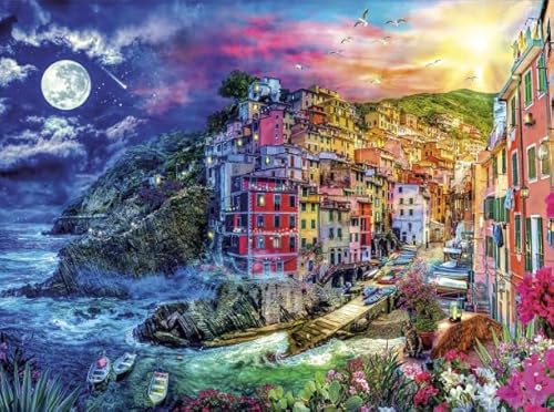 PDSYUCHEN Puzzle 1000 Teile - Poster - Irregular Puzzle - Difficult - Seaside Towns Art Bilder - Spiel Für Erwachsene - Lernspielzeug Für Kinder - Tz538Kj von PDSYUCHEN