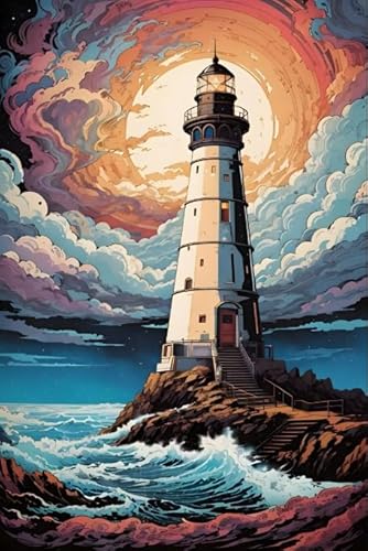 PDSYUCHEN Seaside Lighthouses Abstract Painting ，Difficult Puzzle 1000 Stück ，Wand Kunst Dekoration，Puzzle-Spiele Zur Stressreduzierung Für Die Ganze Familie Gifts - Jw55Th von PDSYUCHEN