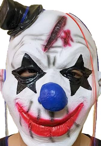 Horror Halloween Masken Clown, Party Clown Maske mit bunter Perücke Grusel, Halloween Furchtsame Maske, Scary Gruselige Kostüm Requisiten CosplayMasken für Karneval Kostüm Party-A Horror Halloween Masken Clown, Party Clown Maske mit bunter Perücke Grusel, Halloween Furchtsame Maske, Scary Gruselige Kostüm Requisiten CosplayMasken für Karneval Kostüm Party-A von PDXVDP