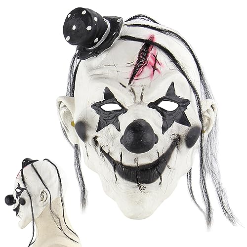 Horror Halloween Masken Clown, Party Clown Maske mit bunter Perücke Grusel, Halloween Furchtsame Maske, Scary Gruselige Kostüm Requisiten CosplayMasken für Karneval Kostüm Party-B Horror Halloween Masken Clown, Party Clown Maske mit bunter Perücke Grusel, Halloween Furchtsame Maske, Scary Gruselige Kostüm Requisiten CosplayMasken für Karneval Kostüm Party-B von PDXVDP
