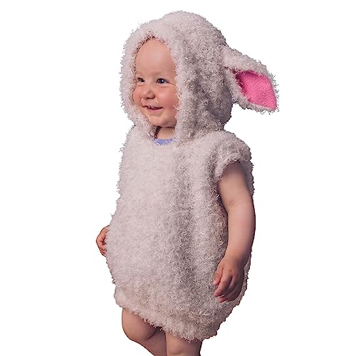 PDYLZWZY Kleinkind Halloween Tier Kostüm Niedliche Kuh Lamm Hase Wal Kostüm Baby ärmelloser Strampler Cosplay Halloween Tier Outfit (Lamb, 2-3 Years) von PDYLZWZY