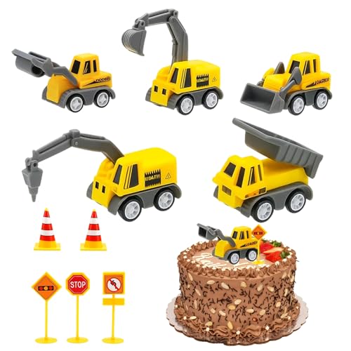 PDirat Bagger Geburtstag Deko 2 Jahre, 10 Stück Mini Bagger und Verkehrsschilder, Tortendeko für Kindergeburtstag, Baustellen-Themenparty, Kreatives Spielzeug für Kinder 2-5 Jahre PDirat Bagger Geburtstag Deko 2 Jahre, 10 Stück Mini Bagger und Verkehrsschilder, Tortendeko für Kindergeburtstag, Baustellen-Themenparty, Kreatives Spielzeug für Kinder 2-5 Jahre von PDirat