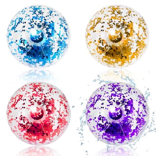 4PCS Aufblasbare Glitter Wasserbälle Set, 40CM (28CM Wenn Aufgeblasen) Wasserball Aufblasbar Glitzer, Wasserbälle Aufblasbar Kinder Erwachsene, Transparente Strandball Für Sommer Pool Partyzubehör 4PCS Aufblasbare Glitter Wasserbälle Set, 40CM (28CM Wenn Aufgeblasen) Wasserball Aufblasbar Glitzer, Wasserbälle Aufblasbar Kinder Erwachsene, Transparente Strandball Für Sommer Pool Partyzubehör von PEAKTOP