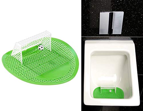 PEARL Pissoir-Spiel: Lustiges Fußball-Urinal-Sieb, 18,5 x 19,5 cm, universell passend (Scherzartikel Pissoir Einlagen, Urinaleinlagen, Urinalsieb lustig) von PEARL