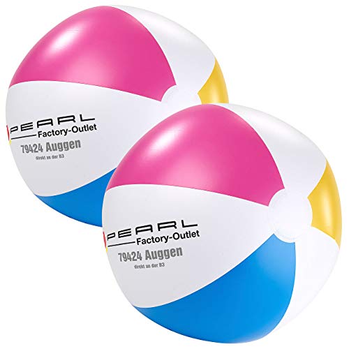 PEARL Aufblasbarer Ball: 2er-Set Aufblasbare Wasserbälle, Mehrfarbig, Ø 33 cm (Aufblasbarer Ball Wasser, Spielbälle aufblasbar, Schwimmbad) von PEARL