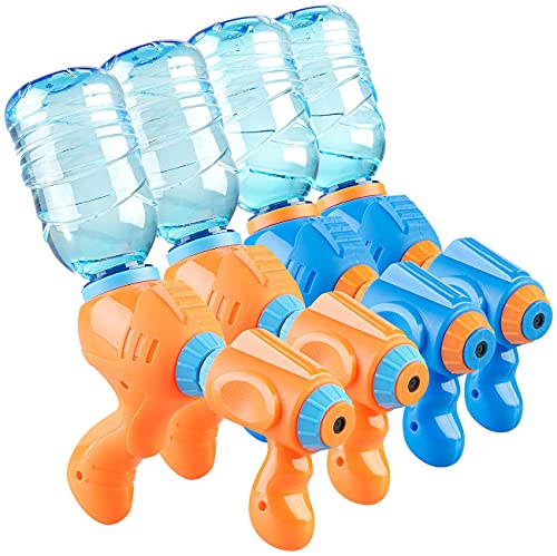 PEARL Wasserspielzeug: 4er-Set Wasserpistolen mit PET-Flaschen-Anschluss (Wasserpistole Wasserflasche, Profi-Wasserpistole, Flaschenhalter) von PEARL